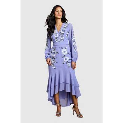 Coast Petite Sequin Fit And Flare Dress In Blue