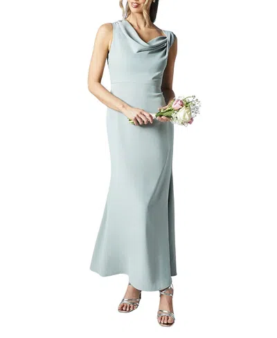 Coast Petite Twist Cowl Neck Bridesmaid Dress In Green