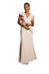 Coast Petite V-neck Maxi Bridesmaid Dress In Neutral
