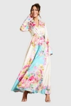 Coast Placement Print Wrap Front Gown In Multi