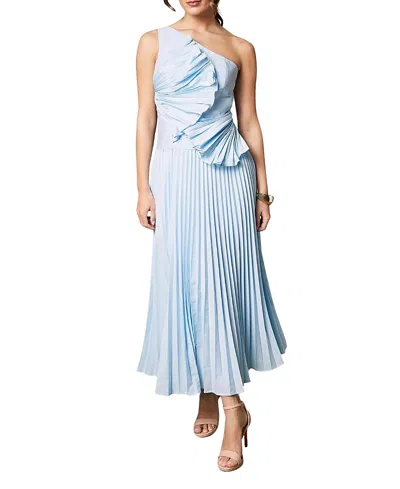 Coast Pleat Fan Bandeau Dress In Blue