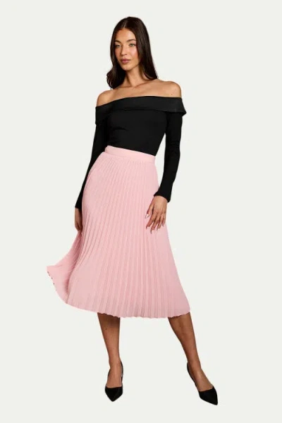 Coast Pleated Georgette Midi Skirt In Pink