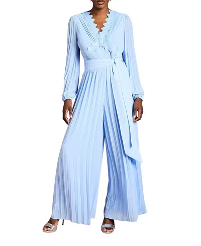 Coast Pleated Leg Tie Waist Jumpsuit In Blue