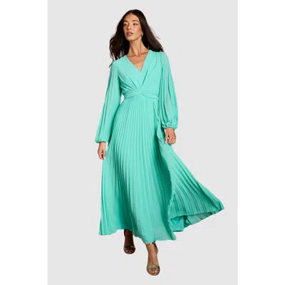Coast Pleated Wrap Dress In Green