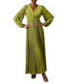 Coast Pleated Wrap Front Dress In Green