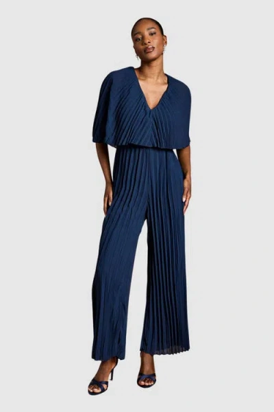 Coast Pleated Wrap Front Georgette Jumpsuit In Multi