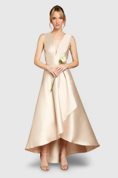 Coast Plunge Waterfall Maxi Dress In Gold