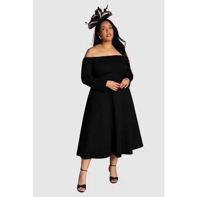 Coast Plus Bardot Midi Dress In Black