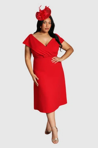 Coast Plus Bardot Midi Dress In Brown