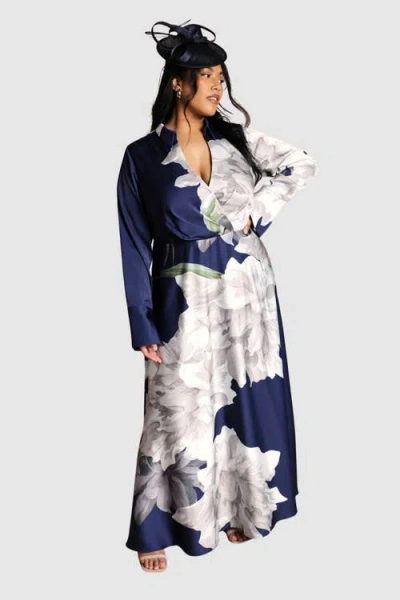 Coast Plus Print Wrap Maxi Dress In Multi