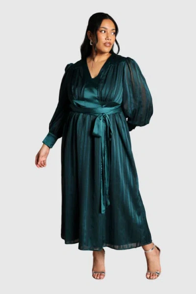 Coast Plus Stripe Maxi Dress In Green