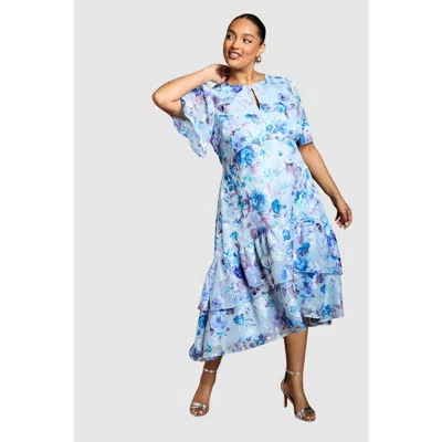 Coast Plus Tiered Midi Dress In Multi
