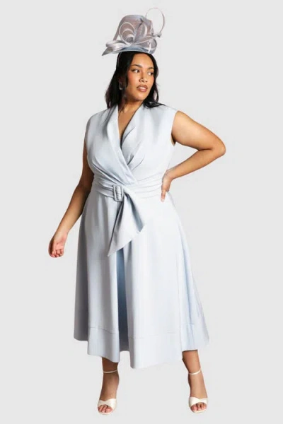 Coast Plus V-neck Belted Midi Dress In Multi