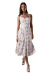 Coast Printed Lace Halter Neck Midi Dress In White