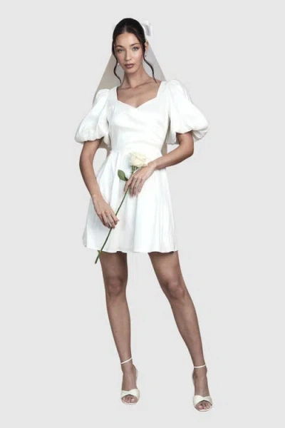 Coast Puff Sleeve Mini Dress In White