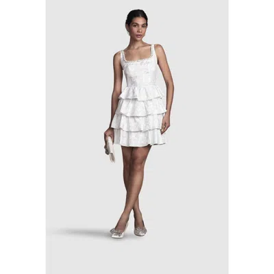 Coast Ruffle Hem Mini Wedding Dress In White