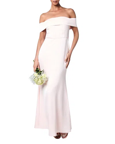 Coast Satin Bardot Maxi Bridesmaid Dress In Pink