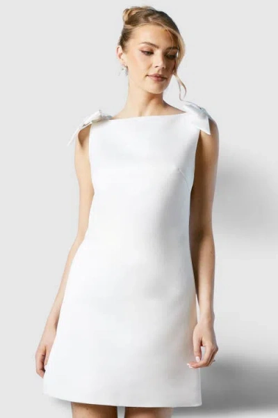 Coast Satin Bow Bridal Mini Dress In White