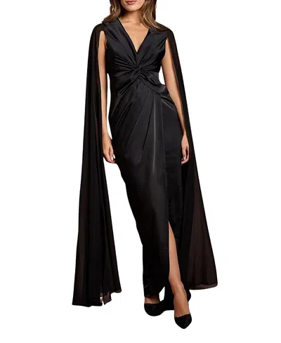 Coast Satin Cape Sleeve Maxi Dress In Black