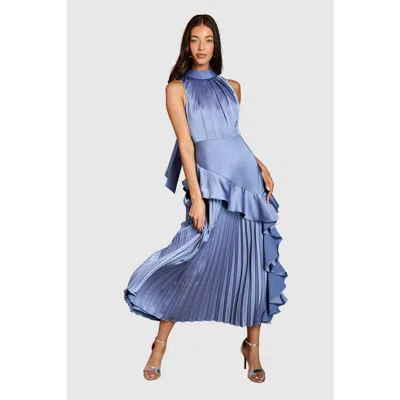 Coast Satin Crepe Dress In Blue