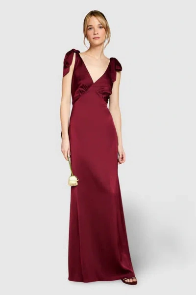 Coast Satin Tie-shoulder Maxi Dress In Red