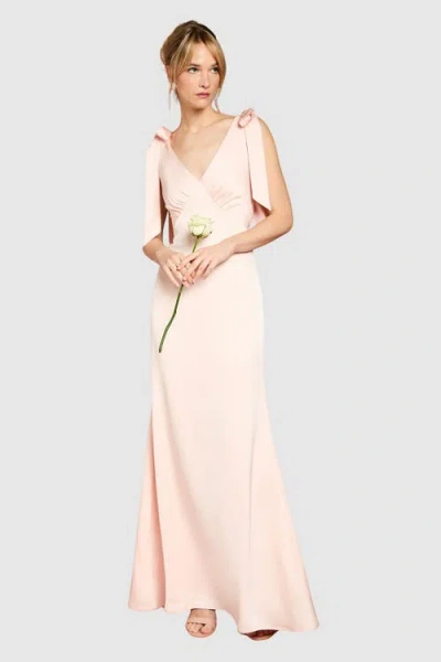 Coast Satin Tie Shoulder Maxi Bridesmaid Dress In Pink