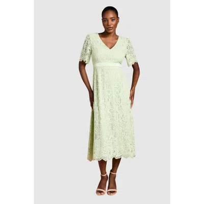 Coast Scallop Hem V-neck Lace Midi Dress In Multi