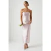 Coast Scallop Twill Column Bridesmaids Dress In Pink