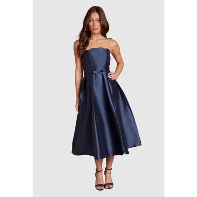 Coast Scalloped Strapless Midi Dress In Blue