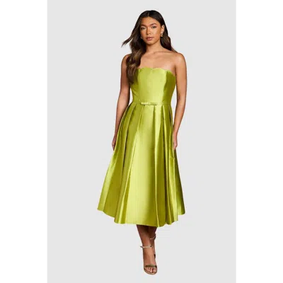 Coast Scalloped Strapless Midi Dress In Green