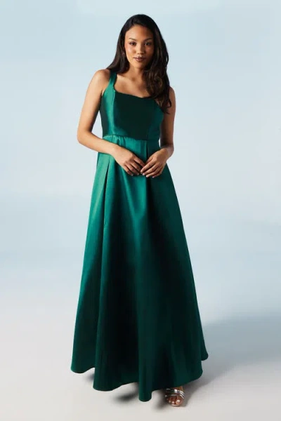 Coast Scoop Neck Maxi Twill Bridesmaids Dress In Burgundy