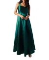 Coast Scoop Neck Maxi Twill Bridesmaids Dress In Green