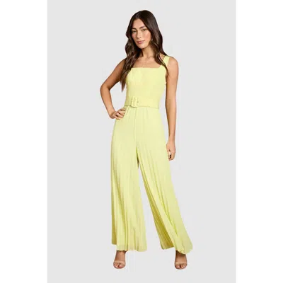 Coast Seam Detail Pleated Wide Leg Jumpsuit In Yellow