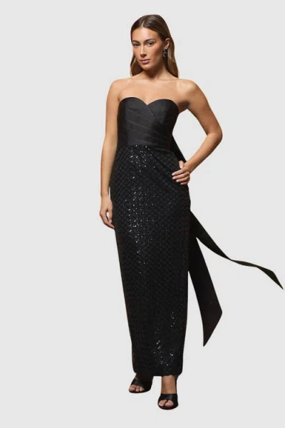 Coast Sequin Bandeau Column Dress In Black