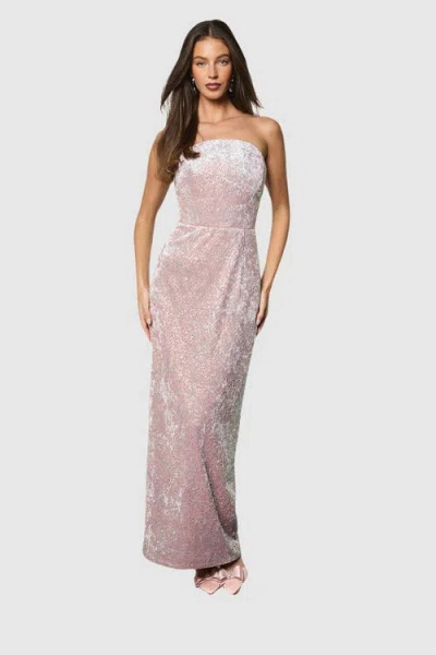 Coast Sequin Bandeau Neck Column Dress In Pink