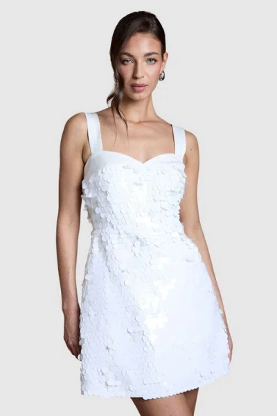 Coast Sequin Bridal Mini Dress In White