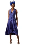 Coast Shawl Collar Ruffle Hem Midi Dress In Purple