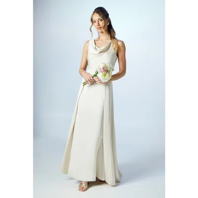 Coast Sleeveless Cowl Neck Bridesmaid Dress In Neutral