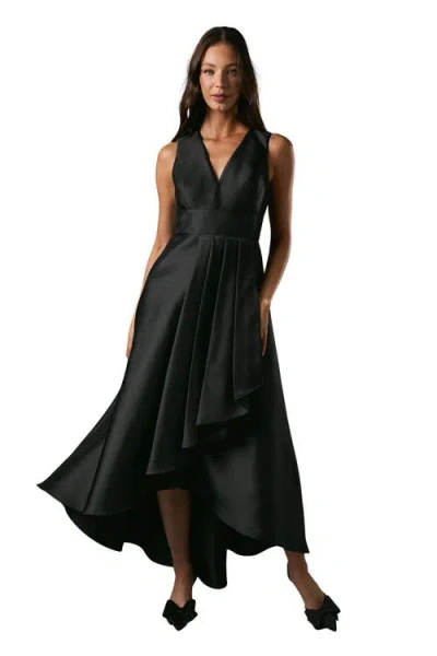 Coast Sleeveless Plunge Waterfall Maxi Dress In Gold