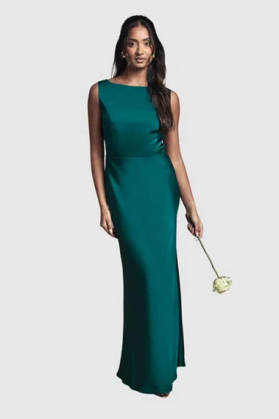 Coast Sleeveless Satin Bridesmaid Dress In Green