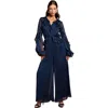 Coast Soft Chiffon Frill Jumpsuit In Blue