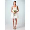 Coast Square Neck 3d Flower Bridal Mini Dress In White