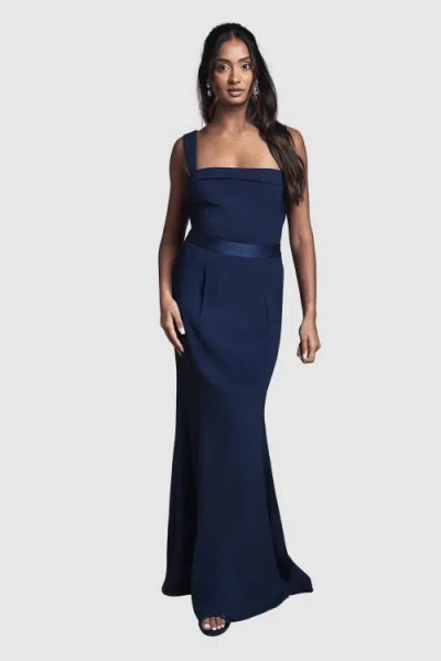 Coast Square Neck Satin Maxi Dress In Blue