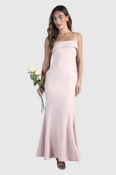 Coast Strappy Square Neck Satin Maxi Dress In Pink