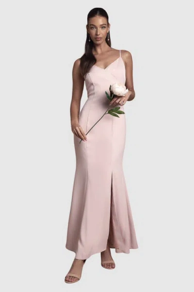 Coast Strappy V-neck Satin Maxi Dress In Pink