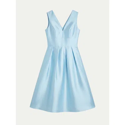 Coast Structured Twill Midi Bridesmaid Dress In Blue