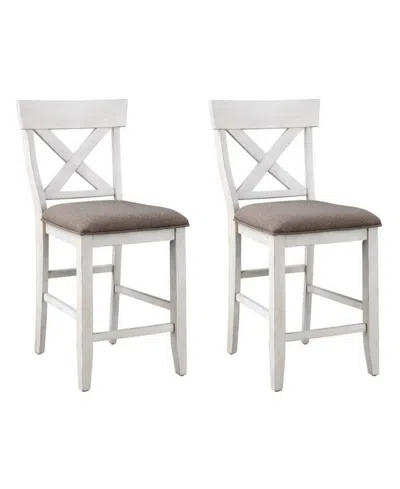Coast To Coast 2-piece Counter Height Dining Barstools Set In Black