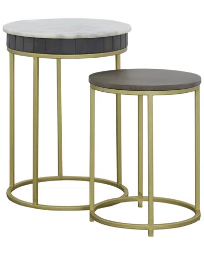 Coast To Coast Cameron 2pc Nesting End Tables In Blue