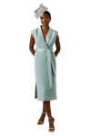Coast Tux Satin Midi Dress In Blue