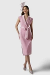 Coast Tux Satin Midi Dress In Pink
